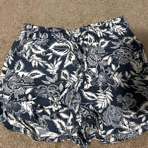 blue and white shorts